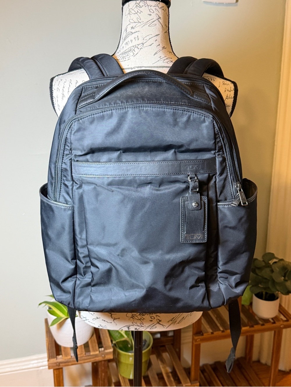 TUMI 66780D0 Black Nylon Laptop Backpack Business Travel Work Bag